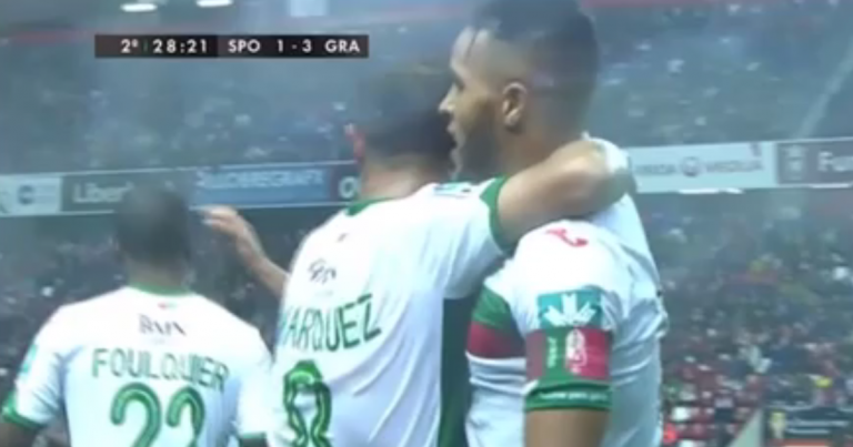 بالفيديو هدف المغربي يوسف العربي في مرمى خيخون