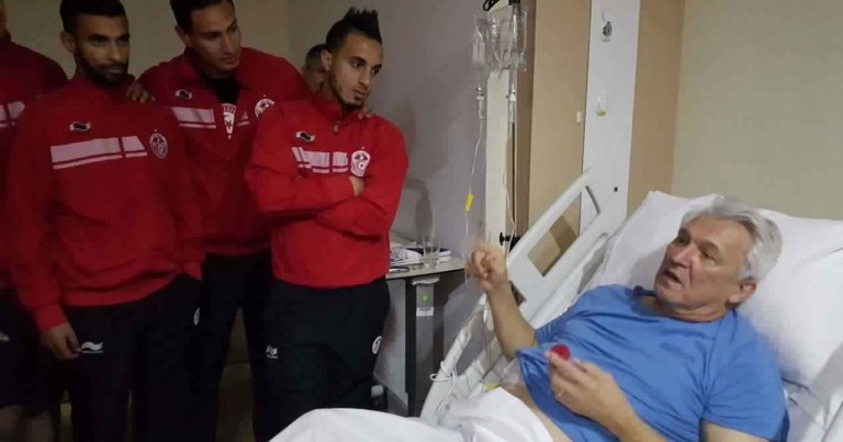 لاعبو المنتخب التونسي يزورون ً كاسبارجاك ً في المصحة