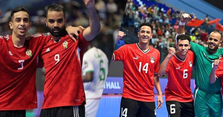 <strong>مصر وليبيا في المربع الذهبي لكأس إفريقيا للأمم لكرة القدم داخل القاعة </strong>