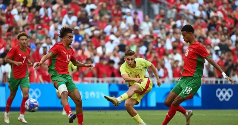 <strong>المنتخب الأولمبي الإسباني يتفوق على نظيره المغربي و يتأهل </strong>لنهائي الاولمبياد<strong> </strong>