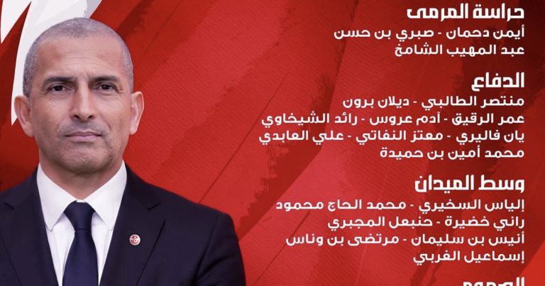 قائمة المنتخب التونسي الأول لمونديال 2026
